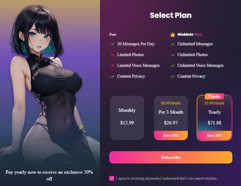 Wemate.ai Pricing Plans