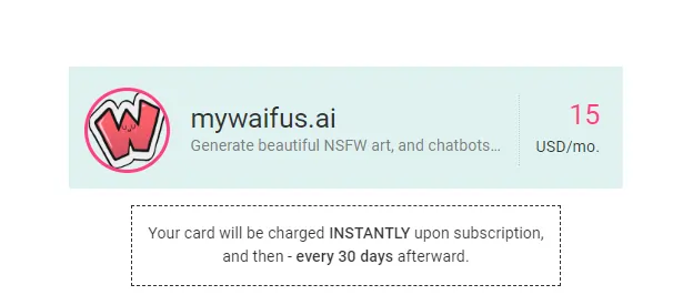 MyWaifus.ai Pricing