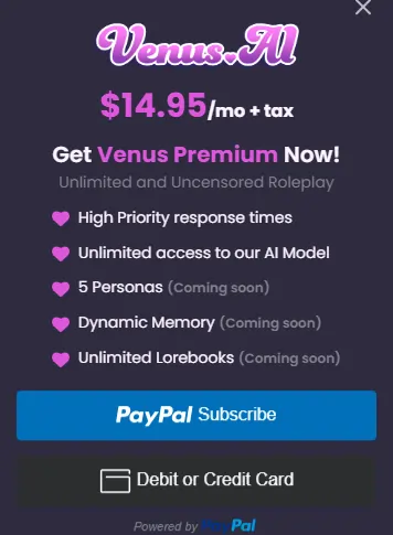 Venus.AI Pricing